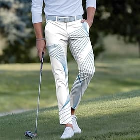 Men's Gradient Striped Waves Dress Pants Golf Pants Trousers Mid Waist Casual Sports Outdoor Slim Fit Pants with Pockets Spring Fall 3D Print Blue Purple Orang