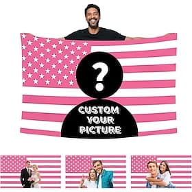 Custom American Flag with Photo Personalized Tapestry Poster Design Your Image For Decor Clubs Concerts Bars Dorms Living Rooms Bedrooms thumbnail 5