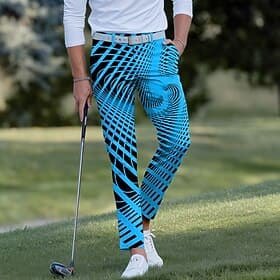 Men's Geometric Optical Illusion Swirl Dress Pants Golf Pants Trousers Mid Waist Casual Sports Outdoor Slim Fit Pants with Pockets Spring Fall 3D Print Light B