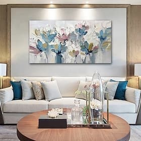 Hand Painted Abstract Flower Oil Paintings Handmade on Canvas Flowers and Plants for Home Living Room Decoration No Frame