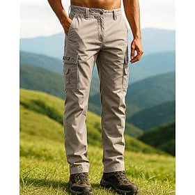 Homme Pantalons Cargo Pantalons de randonnée Printemps Automne Extérieur Coupe régulière Coupe-vent Bas Avec Poches Noir Bleu Camping / Randonnée Course S M L