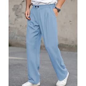Homme Pantalons Dress Pants works Chinos Slacks Avec Poches Boutons Uni Confort Quotidien Affaires Travail Mode Style Classique Noir bleu marine Micro-Élastiqu