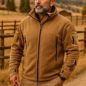 Men's Hoodie Full Zip Hoodie Fleece Hoodie Tactical Hoodie Black Army Green Khaki Gray Hooded Plain Zipper Pocket Sports  Outdoor Casual Daily Streetwear Cool