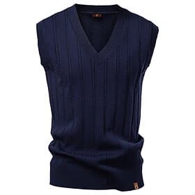Men's Sweater Vest Cable Knit Regular Tops Solid Color V Neck Elegant Vintage School Formal Clothing Apparel Sleeveless Spring Fall Black Dark Navy S M L