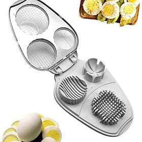 Heavy-Duty Manual Egg Slicer, Chopper, and Dicer with Multi-Function Round Blades, Ideal for Omelets, Salads, and Breakfast, Ergonomic, Easy-to-Clean Kitchen G