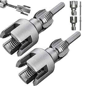 2Pcs Pipe Thread Cutting Tool  Integrated Internal  External Pipe Threading Tool 1/2'' and 3/4'' Water Pipe Internal External Integrated Threader with Electric