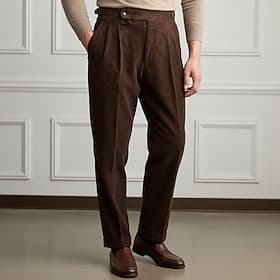 Homme Pantalons Dress Pants works Pantalon en velours côtelé Pantalon plissé Pantalons Gurkha Avec Poches Uni Confort Doux Longueur complète Soirée Affaires Qu
