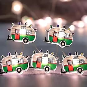 Fairy String Lights 2m 20LEDs Battery Powered LED Camper Shape Copper Wire Lights New Year Party Holiday Home Decoration