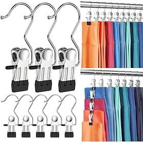 30 Pack Pants Hangers with Clip Space-Saving Clothes and Hat Storage Hook Legging Organizer for Closet Hanging, Space Saving Yoga Pants Hangers Clip Hangers Cl