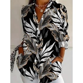 Women's Shirt Linen Like Breathable Lightweight Daily Stylish Retro Vintage Long Sleeve 3/4 Length Sleeve Shirt Collar Long Tops Daily Holiday Going out Button