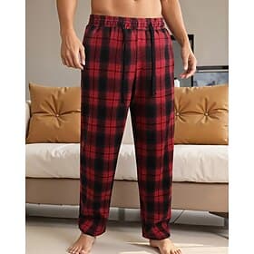 Men's Sweatpants Trousers Straight Leg Sweatpants Drawstring Pocket Elastic Waist Plaid Comfort Sports Outdoor Daily Fashion Casual ArmyGreen Black Micro-elast