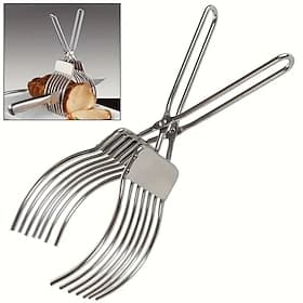 Heavy-Duty Stainless Steel Kitchen Tongs with Ergonomic Non-Slip Handle  Serrated Grip Multipurpose Grill, Cooking, Serving Tongs for Meat, Bread, Vegetables,