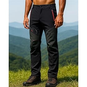 Herren Wanderhosen Wasserdichte Wanderhose Trainingshose Patchwork Frühling Herbst Außen Normale Passform Wasserdicht Winddicht Hosen Tasche Schwarz Armeegrün