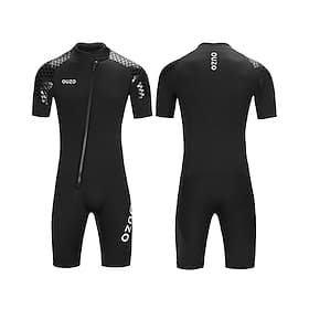Herren 3mm Neopren-Tauchanzug Anti UV Shirt Ganzkörper-Bademode Einfarbig Frontreißverschluss UPF50 Schnelltrocknend Hohe Elastizität Kurzarm Bademode Surfen T