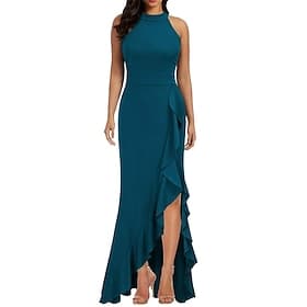 Women's Long Dress Maxi Dress Chiffon Dress Party Dress Chiffon Elegant Fashion Modern Outdoor Evening Party Party Regular Fit Plain Sleeveless V Neck Black Wi