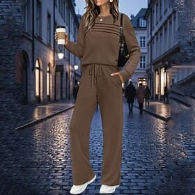 Women's Pullover Sweatsuit Sets 2 Piece Tracksuit Lounge Outfits with Pocket Solid Colored Clothing Suit Fall Dark Grey Black Spandex Gym Running Fitness Brea