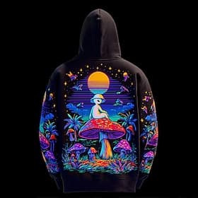 Voor heren 3D Print Paddenstoel Trui met capuchon Sweatshirt Modieus Stoer Hippie 3D Lange mouw Strakke ronde hals Huis Streetwear Feest blauw Zwart Donkerblau