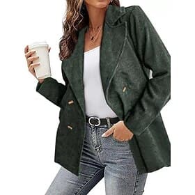 Women's Casual Jacket Comfortable Breathable Pocket Buttons Casual Plain Vacation Street Casual Daily Wear Single Breasted Regular Turndown Regular Fit Long Sl