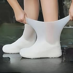 3 Paar wiederverwendbare wasserdichte Schuhüberzieher – rutschfeste Silikon-Überschuhe für Damen und Herren, langlebig, elastisch leicht zu reinigen