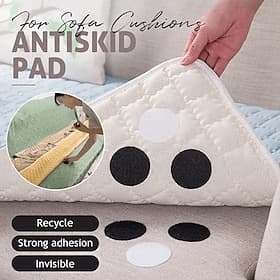 50pcs Double Sided Non Slip Fixing Sticker Sofa Couch Bed Sheet Carpet Tablecloth Holder Reusable Adhesive Magic Tape Furniture Fastener Grip Pads For Home Dec