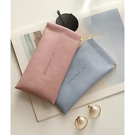 Snap Closure Leather Organizer Pouch Portable Sunglasses Case Simple Solid Color Eyewear Holder Automatic Closing Glasses Bag Unisex Leather Clutch Protective