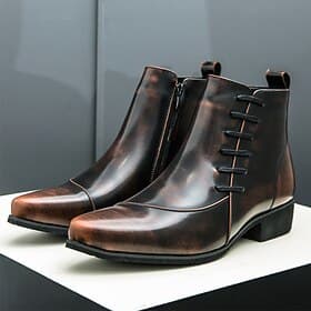 stivaletti stringati in similpelle da uomo: scarpe classiche da lavoro formali per l'ufficio e gli eventi serali