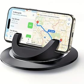 Car Phone Mount Dashboard Phone Mount Adapter 360 Rotating Car Phone Holder Suction Cup Silicone Car Dash Pad Anti-Slip Desktop iPhone Phone Stand