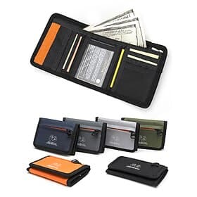 Men's Canvas Trifold Wallet with Multiple Card Slots, Zipper Coin Pocket and Velcro Closure – Casual Lightweight Style for Students, Outdoor Travel and Daily U