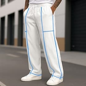 Homme Joggings Jogging à Jambes Larges Pantalon athlétique Pantalons Pantalon de survêtement ouvert en bas Cordon de serrage Taille Élastique Uni Évacuation de thumbnail 2