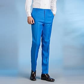 Men's Dress Pants Trousers Chinos Pocket Buttons Plain Comfort Formal Party Work Fashion Classic Style Black White Micro-elastic thumbnail 2