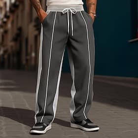 Homme Joggings Jogging à Jambes Larges Pantalon athlétique Pantalons Pantalon de survêtement ouvert en bas Cordon de serrage Taille Élastique Uni Évacuation de