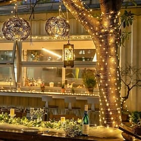 2 piezas 20M/66FT 200 perlas LED luces de cadena de hadas para festivales de Halloween boda fiesta decoración de luces de cadena interior y exterior caja de ba