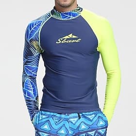 Herren Anti UV Shirt Schwimmoberteil Dive Skin Shirt Patchwork Knielanges Bein UPF50 Schnelltrocknend Hohe Elastizität Langarm Bademode Surfen Tauchen Schnorch