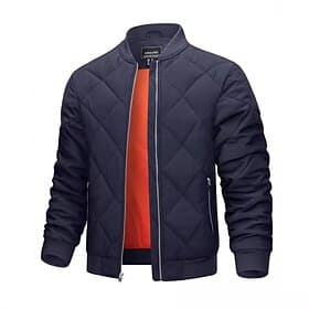 Men's Winter Coat Quilted Jacket Parka Pocket Polyster Pocket Vacation Daily Wear Date Regular Fashion Casual Comfortable Thermal Warm Fall Winter Solid / Plai