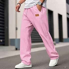 Homme Joggings Pantalons Pantalon de survêtement droit Cordon de serrage Avec Poches Taille Élastique Uni Confort Sport en Plein Air Quotidien Mode Occasionnel thumbnail 2