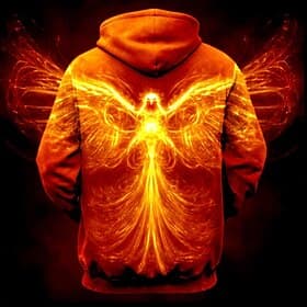 Men's 3D Phoenix Hoodie Sweatshirt Cool Party Long Sleeve Crew Neck Club Streetwear Yellow Orange Drawstring Fall Winter Designer S M L XL XXL XXXL