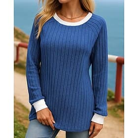 Women's Solid Colored Fall Shirt Pullover Sweater Spring Fall Long Sleeve Athleisure Warm Fashion Hiking Running Travel Vacation Yoga Blue Black Pink Sportswea