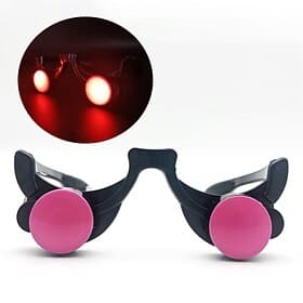 Glowing Red Eyes Glasses Scary Grim Reaper Cosplay Halloween Costume Accessories Light up Glasses Eyewear Rave Party Favors Christmas Gift