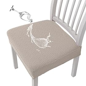 Waterproof Chair Cover Jacquard T Shape Cushion Set Slipcover Dining Chair Protector Washable Seat Covers For Home Kitchen Restaurant Banquet Club Furniture De