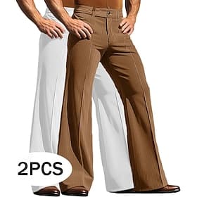 Men's Trousers Dress Pants Corduroy Pants Bell Bottom Flared Pants Pocket Multi-pack Plain Comfort Full Length Outdoor Business Daily Fashion Chic  Modern Brow