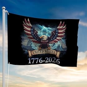 U.S. 250th Anniversary Flag America 1776-2026  Patriotic Stars Yard Signs Party Supplies Hanging Decor for Room House Garden Welcome Backdrop Semiquincentennia