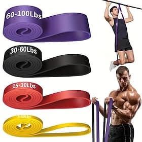 4PCS Resistance Bands Set – Pull-Up Assistance  Exercise Bands for Muscle Training, Leg Workouts, Strength, Fitness  Body Shaping, Suitable for Men  Women