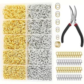 4600-teiliges Set mit offenen Biegeringen, Verbindungsstücke mit Verschlüssen und Verschlüssen zur Schmuckherstellung in Gold und Silber, DIY-Zubehör für die R