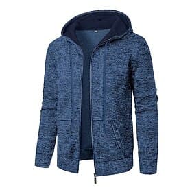 Men's Hoodie Full Zip Hoodie Black Navy Blue Blue Dark Gray Hooded Plain Pocket Sports  Outdoor Daily Holiday Polyester Streetwear Basic Casual Spring Fall Clo