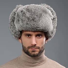 Men's Trapper Hat Ushanka Hat Aviator Hat Ear Flap Hat Winter Hats Black Brown Polyester Fleece Fashion Vintage Style Modern Contemporary Daily Wear Date Solid
