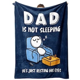 Father's Day Blanket Fleece Throw Blanket for Couch Gift Dad 3D Funny Humorous Sofa Bed Decorative Warm Blanket Home Decor