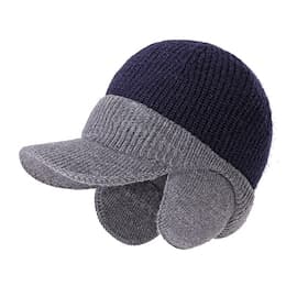 Voor heren Uniseks Oorklep hoed Wintermutsen Gebreide muts Wintermuts Zwart Marineblauw Polyesteri Gebreid Knus Alledaagse kleding Uitgaan Kleurenblok Warm