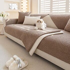 Sofa Cover Mat for 1/2/3-Seater  Pet Friendly L-Shaped Sofas Quilted Anti-Slip Couch Protector, Washable Slipcover, Soft Durable Sofa Cover for Living Room