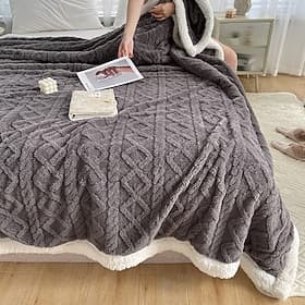 Lamb Wool Sherpa Coral Fleece Blanket Soft Cozy Throw Blanket Sofa Cover Nap Blanket Office Use All Season Air Conditioning Blanket Small Lightweight Blanket
