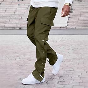 Men's Cargo Pants Trousers Drawstring Elastic Waist Multi Pocket Plain Wearable Outdoor Daily Camping  Hiking Fashion Classic Black Army Green